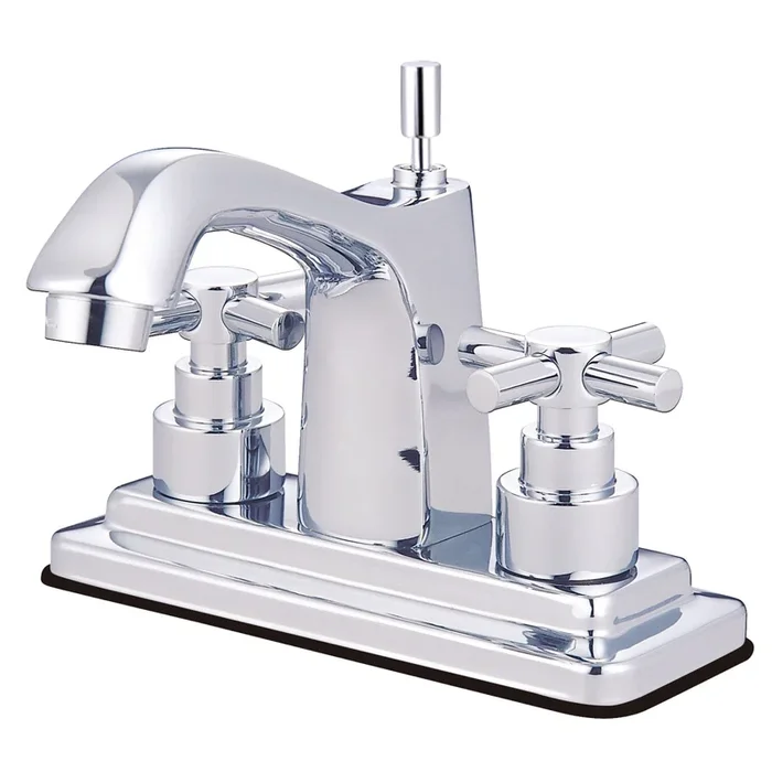 Elinvar Double-Handle 4″ Centerset Bathroom Faucet with Brass Pop-Up, Polished Chrome