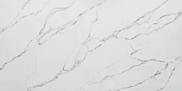Elite Stone Quartz Polished 9′ x 3′ Prefab, 2cm Thickness, Calacatas Rocky