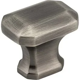 Ella Style Cabinet Hardware Knob, Brushed Pewter 1-1/4 Inch Length