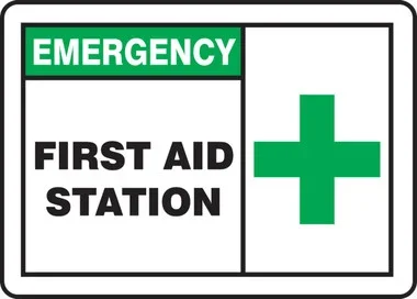 Emergency Safety Sign: First Aid Station 10″ x 14″ Adhesive Vinyl – MFSD924VS
