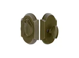 Emtek #1 Sandcast Bronze with Flap Keyed Deadbolt,Double Cylinder, Medium Bronze