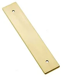 Emtek Art Deco Rectangular Satin Brass 4 Inch (102mm) Center to Center BackPlate for Cabinet Hardware Hardware Pull / Handle