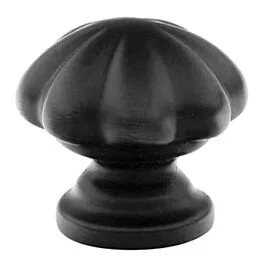 Emtek Brass Melon Flat Black Cabinet Hardware Knob 1″ Diameter