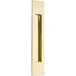 Emtek Brass Modern Rectangular Cup Pull 10″ (254mm) Overall Length, Polished Brass Cabinet Hardware Pull/Handle