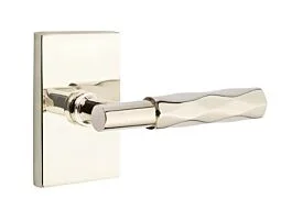Emtek Dummy Select T-Bar Tribeca Lever with Modern Rectangular Rosette, Polished Nickel