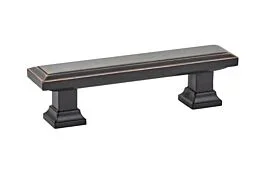 Emtek Geometric Rectangular Oil-Rubbed Bronze 3 Inch (76mm) Center to Center, Overall Length 4-1/4 Inch Cabinet Hardware Pull / Handle
