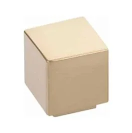 Emtek Modern Rectangular Allerton 1-1/8″ Overall Diameter, Satin Brass Cabinet Hardware Knob