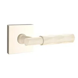 Emtek Privacy Select T-Bar Tribeca Lever with Square Rosette Polished Nickel Lifetime, Right Hand
