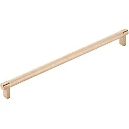 Emtek Select 18″ (457mm) Center to Center, Appliance Pull with Rectangular Stem and Knurled Bar in Satin Copper