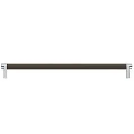 Emtek Select 18″ (457mm) Center to Center, Appliance Pull with Rectangular Stem in Polished Chrome and Smooth Bar in Oil Rubbed Bronze Finish