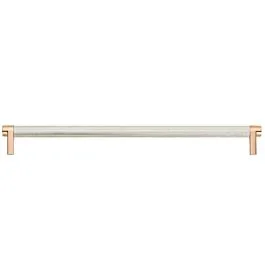 Emtek Select 36″ (914mm) Center to Center, Appliance Pull with Rectangular Stem in Satin Copper and Knurled Bar in Polished Nickel Finish