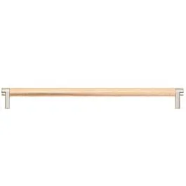 Emtek Select 36″ (914mm) Center to Center, Appliance Pull with Rectangular Stem in Satin Nickel and Knurled Bar in Satin Copper Finish