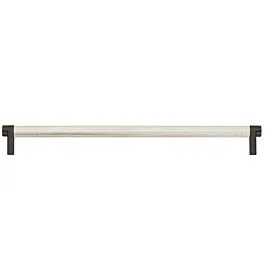 Emtek Select Back to Back 12″ (305mm) Center to Center, Appliance Pull with Rectangular Stem in Oil Rubbed Bronze and Knurled Bar in Satin Nickel Finish