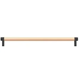 Emtek Select Back to Back 12″ (305mm) Center to Center, Appliance Pull with Rectangular Stem in Flat Black and Smooth Bar in Satin Copper Finish