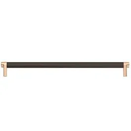 Emtek Select Back to Back 18″ (457mm) Center to Center, Appliance Pull with Rectangular Stem in Satin Copper and Knurled Bar in Oil Rubbed Bronze Finish