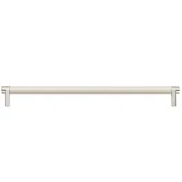 Emtek Select Back to Back 18″ (457mm) Center to Center, Appliance Pull with Rectangular Stem in Polished Nickel and Smooth Bar in Satin Nickel Finish