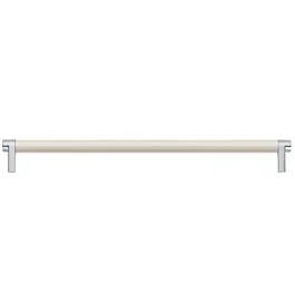 Emtek Select Back to Back 18″ (457mm) Center to Center, Appliance Pull with Rectangular Stem in Polished Chrome and Smooth Bar in Satin Nickel Finish