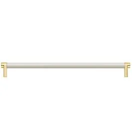 Emtek Select Back to Back 18″ (457mm) Center to Center, Appliance Pull with Rectangular Stem in Satin Brass and Smooth Bar in Polished Nickel Finish