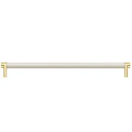 Emtek Select Back to Back 36″ (914mm) Center to Center, Appliance Pull with Rectangular Stem in Satin Brass and Smooth Bar in Satin Nickel Finish