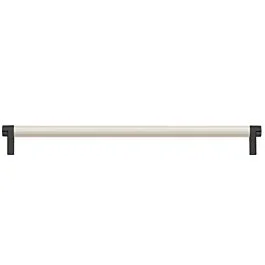 Emtek Select Back to Back 36″ (914mm) Center to Center, Appliance Pull with Rectangular Stem in Flat Black and Smooth Bar in Satin Nickel Finish