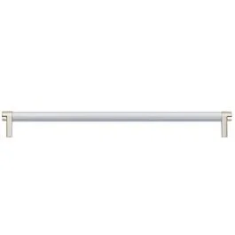 Emtek Select Concealed Surface 12″ (305mm) Center to Center, Appliance Pull with Rectangular Stem in Satin Nickel and Smooth Bar in Polished Chrome Finish