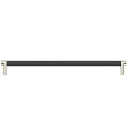 Emtek Select Concealed Surface 18″ (457mm) Center to Center, Appliance Pull with Rectangular Stem in Satin Nickel and Smooth Bar in Flat Black Finish