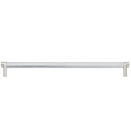 Emtek Select Concealed Surface 24″ (610mm) Center to Center, Appliance Pull with Rectangular Stem in Polished Nickel and Knurled Bar in Polished Chrome Finish