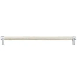 Emtek Select Concealed Surface 36″ (914mm) Center to Center, Appliance Pull with Rectangular Stem in Polished Chrome and Knurled Bar in Satin Nickel Finish