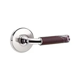 Emtek Select Privacy Rosso Levanto Handle with R-Bar Stem Watford Rosette in Polished Chrome, Left Handle