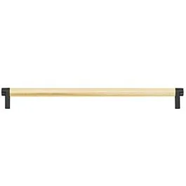 Emtek Select Satin Brass Knurled Bar 18″ (457mm) Center to Center with Rectangular Stem in Flat Black Overall Length 18-7/8″ (480mm) Appliance Pull/Handle