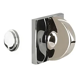 Emtek Thumbturn Privacy Bolt, Single Square Rosette Polished Chrome, with Arched Thumbturn Polished Nickel