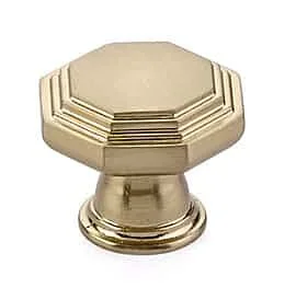 Emtek Transitional Heritage Midvale Satin Brass Cabinet Hardware Knob 1-1/4″ Diameter