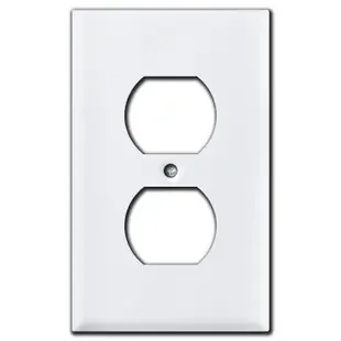Engravable Duplex Outlet Wall Plate – White 304 Stainless Steel
