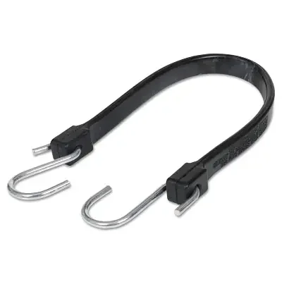 EPDM Rubber Strap, Zinc-Plated Steel Hooks, 19 in L