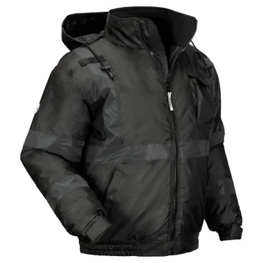 Ergodyne GloWear 8377EV Enhanced Visibility Reflective Winter Bomber Jacket – Non-Certified – Black