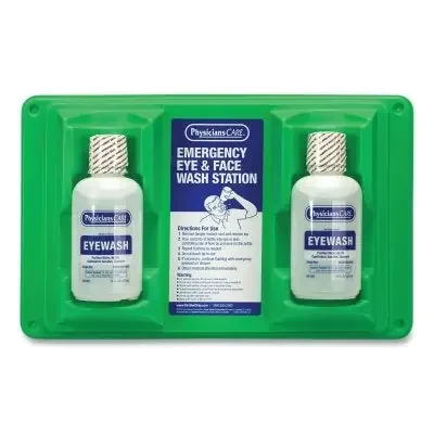 Eye and Skin Flush Emergency Station/Replacement Twin Bottle, 16 oz