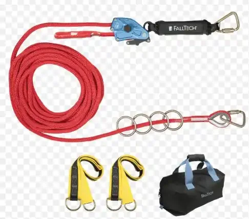 FALLTECH 100‘ 4 PERSON TEMP ROPE HLL SYSTEM W/ENERGY ABSORBER