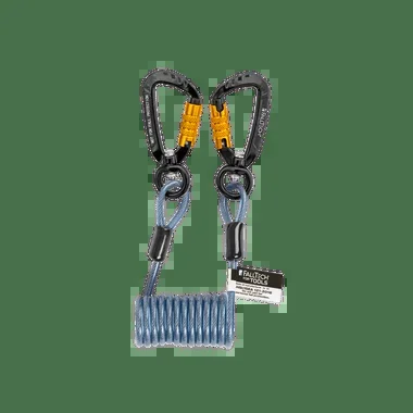 FallTech 2 lb Premium Tool Tether with Stretch Coil Coated Wire and Dual Swivel Aluminum Carabiners – 5212A1