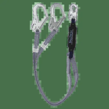 FallTech 3′ ViewPack Energy Absorbing Lanyard Double-leg with Steel Connectors – 8260733FT