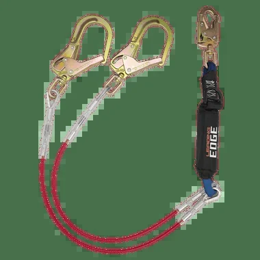 FallTech 6′ Leading Edge Cable Energy Absorbing Lanyard Double-leg with Swivel Connectors and SRL D-ring – 8354LEYSS3D