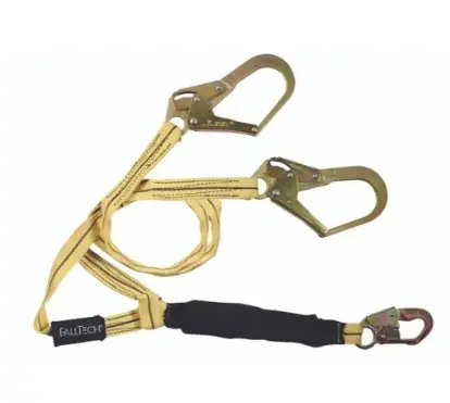 FALLTECH 6‘ SAL Y-LEGS (DOUBLE LEG) LANYARD- ELASTECH WITH REBAR HOOKS