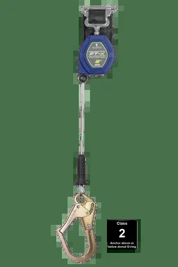 FallTech 8′ FT-X Cable Class 2 Leading Edge Personal SRL – Single-leg with Steel Narrow Nose Rebar Hook – 82808SP3F