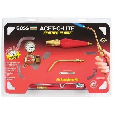 Feather Flame Air-Acetylene Torch Outfit, 3/16 in, Acetylene(B), Soldering/Brazing