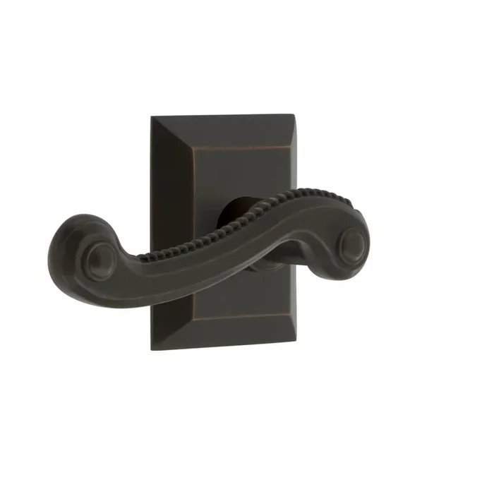 Fifth Avenue Square Rosette with Newport Lever – Timeless Bronze