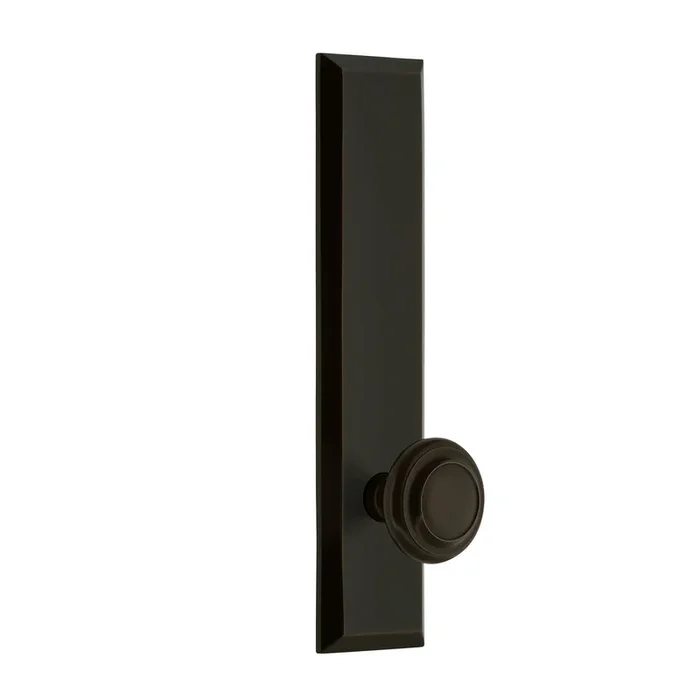 Fifth Avenue Tall Plate with Circulaire Knob – Timeless Bronze