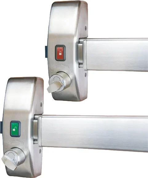 Fire Rated Rim Exit Device – Double Cylinder with Visual Indicator by Precision Hardware