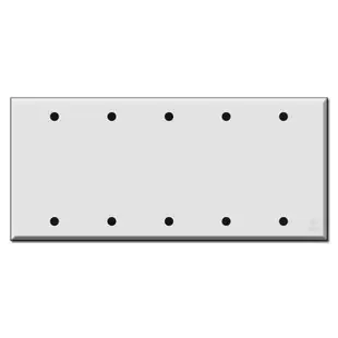 Five Gang 5 Blank Switch Plate Covers