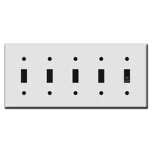Five Toggle Plastic Light Switch Wall Plates