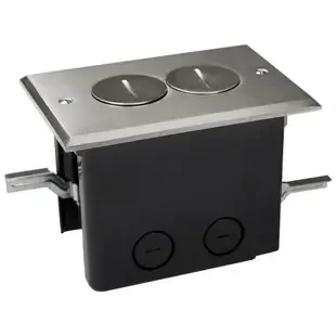 Floor Electrical Outlet – Nickel Cover Duplex Tamper Resistant