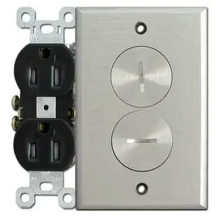 Floor Mounted Tamper Resistant Electrical Outlet & Nickel Cover Plate